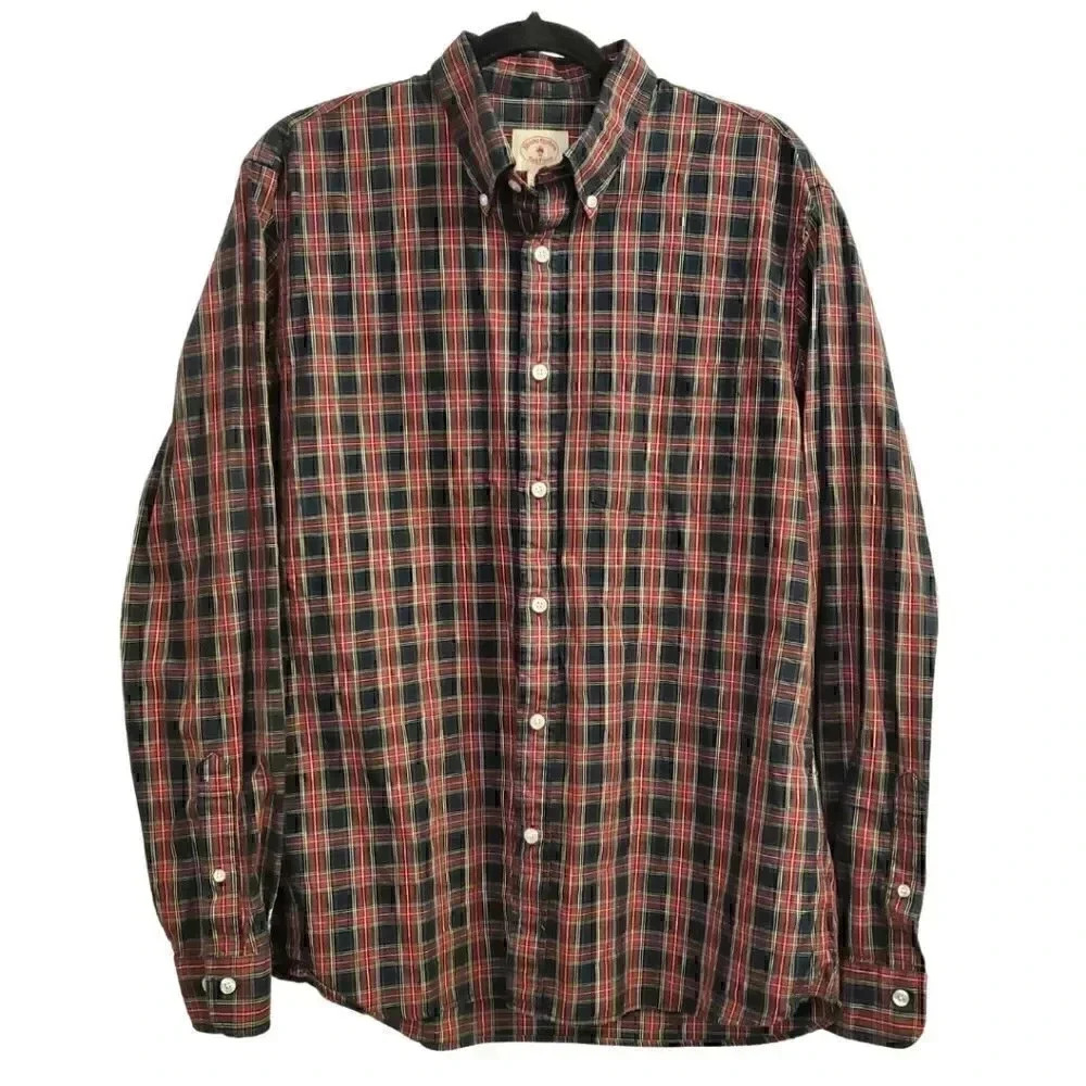 𝗕𝗿𝗼𝗼𝗸𝘀 𝗕𝗿𝗼𝘁𝗵𝗲𝗿𝘀  "𝘙𝘦𝘥 𝘍𝘭𝘦𝘦𝘤𝘦" Plaid Men's Lg 𝗡𝗪𝗢𝗧